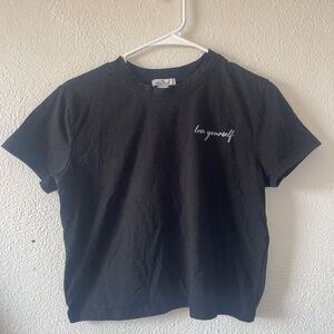 Womens Small Cropped Short Sleeve Shirt